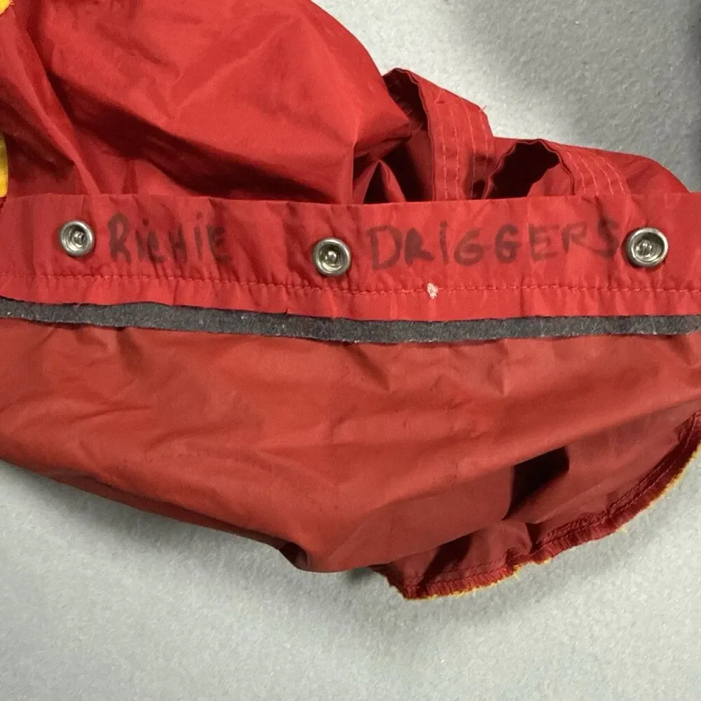Vintage Red & Yellow Snap-Top Nylon Duffel Gym Bag, Personalized Bag
